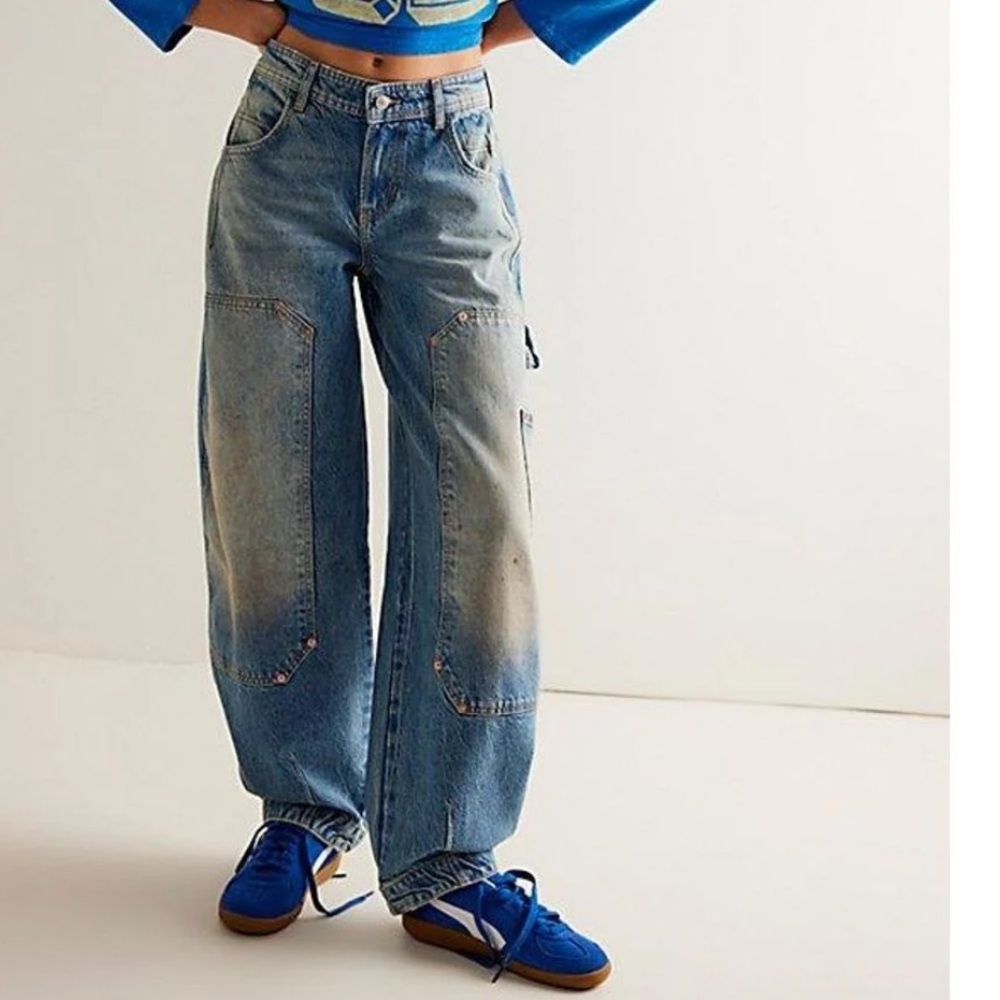 Free People Loren Carpenter Barrel Leg Jeans